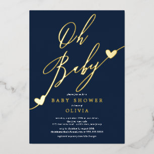 Oh Baby Baby Shower Folien-Einladung Folieneinladung