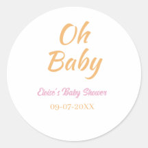 OH BABY BABY SHOWER ORANGE LILA EINFACH MINIMAL