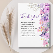 Oh Baby, Baby Shower Purple Spring Flowers