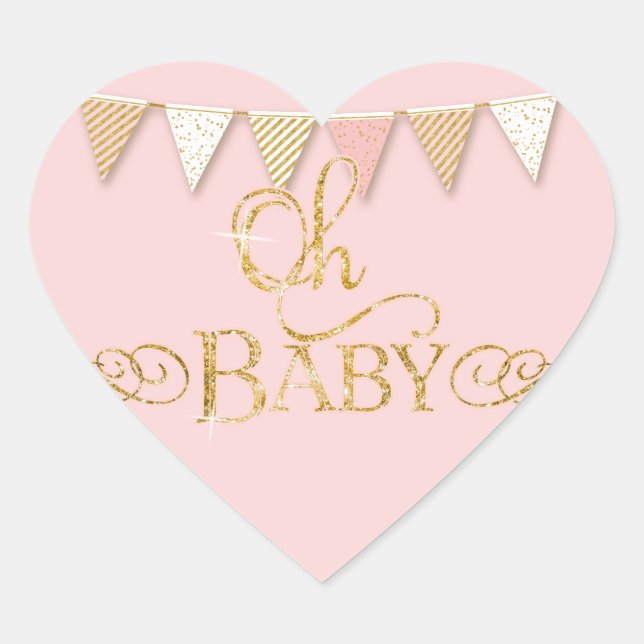 OH BABY! Babydusche bevorzugt Sticker Banner Penna (Vorderseite)