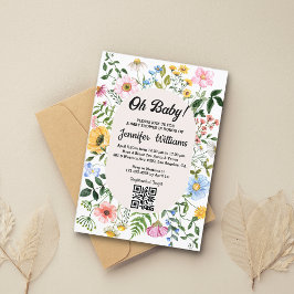 oh Baby, Babydusche qr Blumenkode Wildblumen Einladung