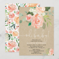 Oh Baby-Babyparty rustikales Kraftpapier mit