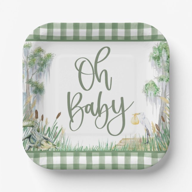 Oh Baby Bayou Swamp Baby Dusche Pappteller (Vorderseite)