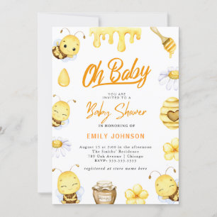 Oh, Baby! Bee Baby Shower Einladung