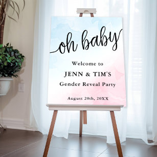 Oh Baby Begrüßungszeichen Pink/Blue Gender Reveal  Poster