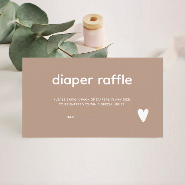 Oh Baby Beige Neutral Diaper Raffle Begleitkarte (Von Creator hochgeladen)