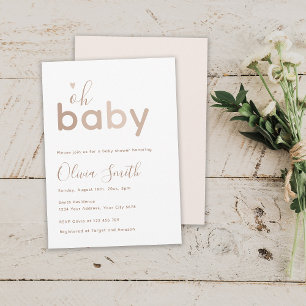 Oh Baby Beige Neutrale Babyparty Einladung