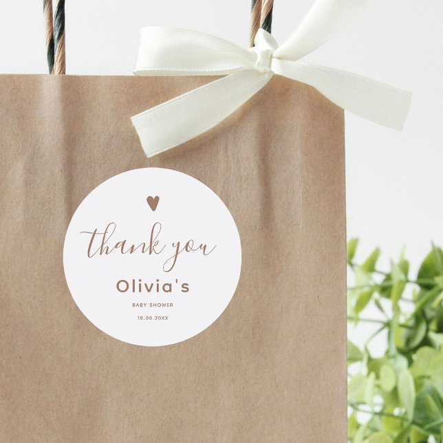 Oh Baby Beige Vielen Dank Runder Aufkleber (Von Creator hochgeladen)