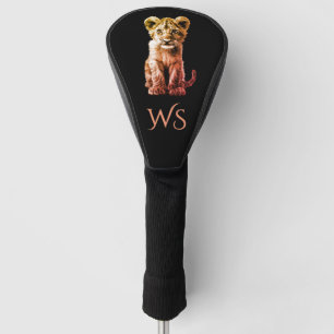 Oh Baby Big Cat Cub Black Monogram Golf Headcover
