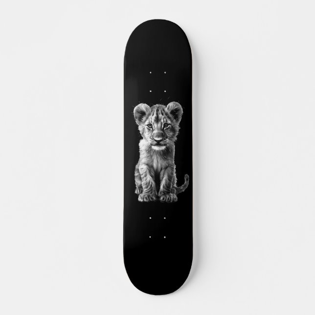 Oh Baby Big Cat Cub Black Skateboard (Vorne)
