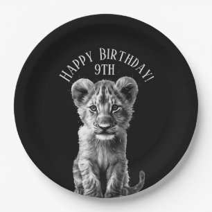 Oh Baby Big Cat Cub Geburtstag und Alter Pappteller
