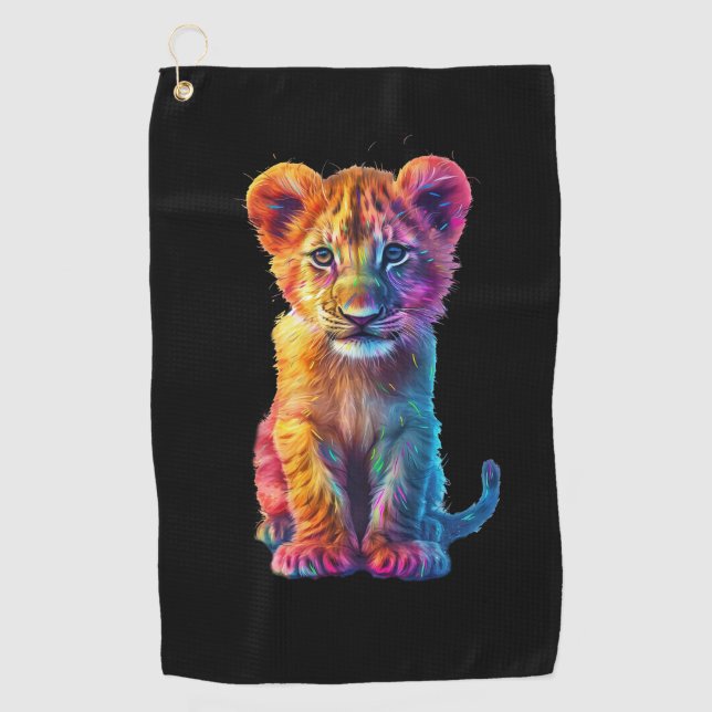 Oh Baby Big Cat Cub Golfhandtuch (Vorderseite)