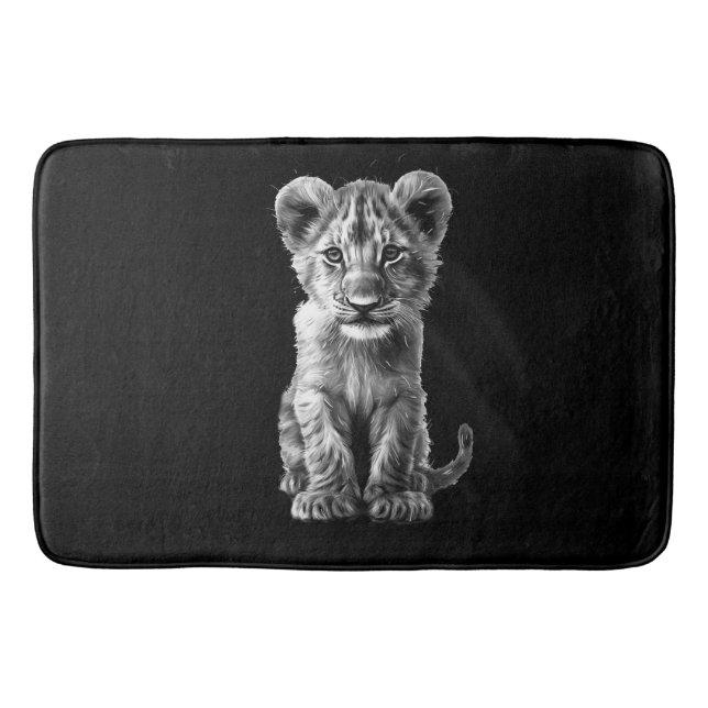 Oh Baby Big Cat Cub Gray Badematte (Vorderseite)