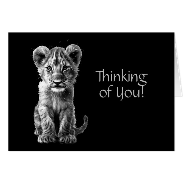 Oh Baby Big Cat Cub Gray Custom Gruß (Vorderseite (Horizontal))