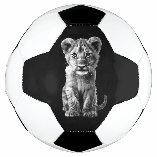Oh Baby Big Cat Cub Gray Fußball (Vorderseite)