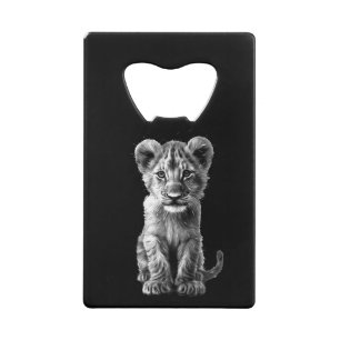 Oh Baby Big Cat Cub Gray Geldbeutel Flaschenöffner