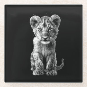 Oh Baby Big Cat Cub Gray Glasuntersetzer