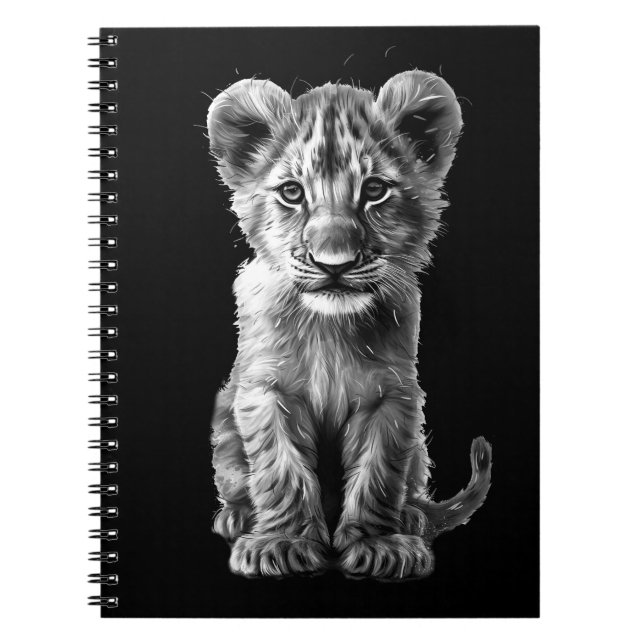 Oh Baby Big Cat Cub Gray Notizblock (Vorderseite)