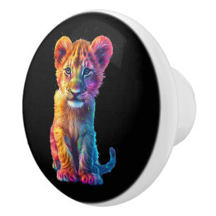 Oh Baby Big Cat Cub Keramikknauf