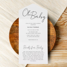 Oh Baby Black and White Minimal Baby Dusche