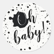 Oh Baby Black and White Paint Spritzer Babydusche