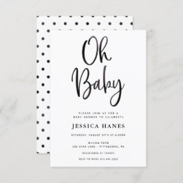 Oh Baby Black Foil Kinderdusche Einladung