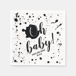Oh Baby Black Paint Spritzer Unisex Baby Dusche Serviette