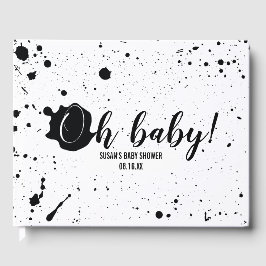Oh Baby Black + White Spritzer Unisex Kinderdusche Gästebuch