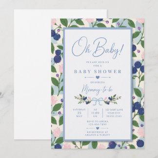 Oh Baby Blaubeer-Baby-Einladung Einladung