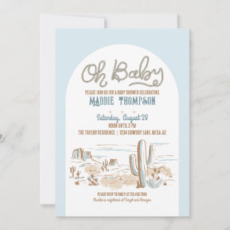 Oh Baby Blue Cowboy Wüste Baby Dusche Einladung
