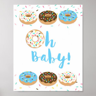 Oh Baby Blue Donut Sprinkle Baby Duschzeichen Poster