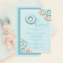 Oh Baby Blue Donuts Watercolor Baby Dusche