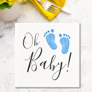Oh Baby Blue Feet Baby Dusche Serviette