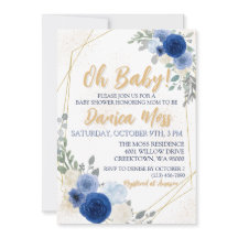 Oh Baby Blue Floral Baby Dusche
