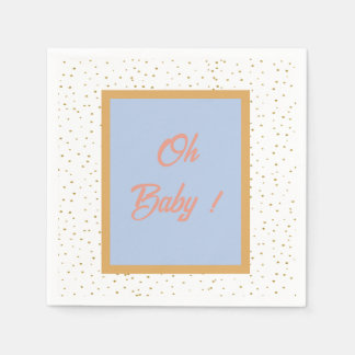 Oh Baby Blue Gold Ginkgo Leaf Baby Dusche Serviette
