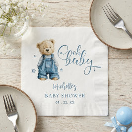 Oh Baby Blue Jean Baby Denim Baby Shower Serviette