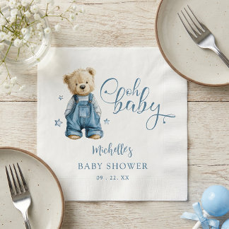 Oh Baby Blue Jean Baby Denim Baby Shower Serviette