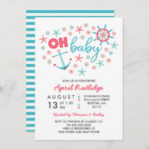 Oh Baby Blue & Red Nautical Baby Dusche