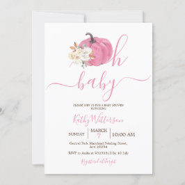 Oh Baby Blush Pink Pumpkin Floral Baby Dusche Einladung
