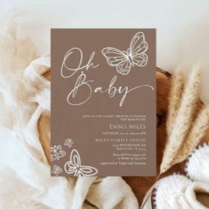 Oh Baby Boho Neutral Baby Dusche Einladung