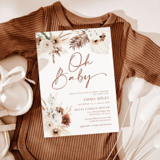 Oh Baby Boho Pampas Babydusche Einladung