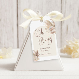 Oh Baby Boho Pampas Grass Neutral Baby Dusche Geschenkanhänger