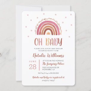 Oh Baby Boho Rainbow Baby Shower Einladung