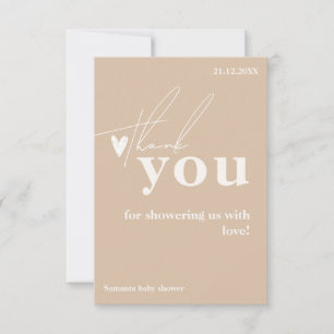 Oh Baby Boho Simple Heart Baby Dusche Dankeskarte