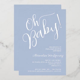 Oh, Baby! Boy Baby Shower Blauer Einladung