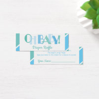 Oh Baby Boy Blue Modern Typografy Diaper Raffle