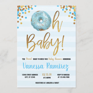 Oh Baby Boy Donut Baby Dusche Sprinkle Einladung