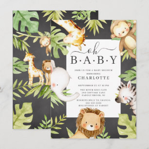 Oh Baby Boy Jungle Baby Dusche Einladung
