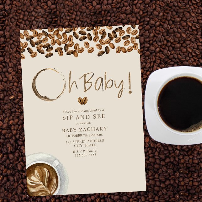 Oh Baby Boy Kaffee Sip und sehen Sie Einladung (Von Creator hochgeladen)