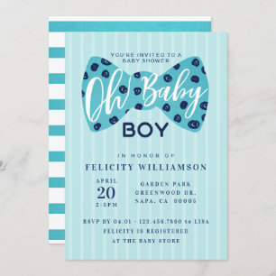 Oh Baby Boy Navy & Aquamarin Bow Krawatte Einladun Einladung